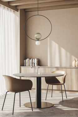 Level pendant lamp green glass balls and black ring 60cm