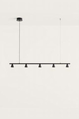 Rampe 5 lumières noire Lyb - Suspension by Aromas