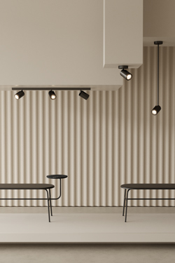 Noon black adjustable spotlight on rod