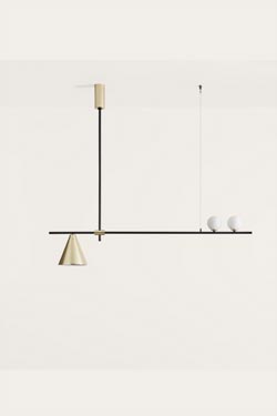 Suspension Design noire et dorée Crane - Suspension by Aromas