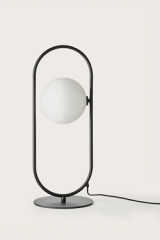 Abbacus black steel and glass ball table lamp  - Table lamps by Aromas