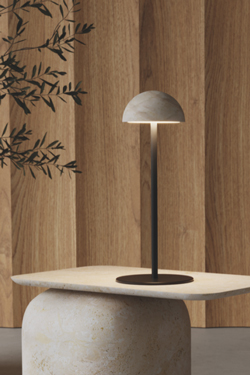 Dussa table lamp in steel and black marble 