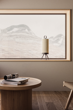 Table lamp in linen and steel Nooi