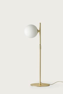 Retro table lamp with opal glass ball diffuser Endo