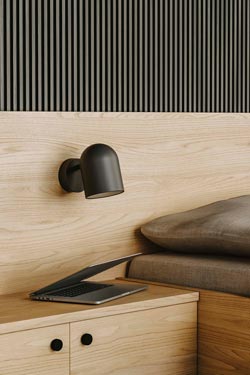 Black wall lamp Pipe