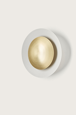 Coss black and gold disc wall light 40cm