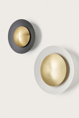 Coss black and gold disc wall light 40cm - Wall lights by Aromas