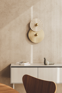 Gold and alabaster 2-light wall lamp Abby