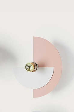 Half-circle wall light in pink steel Haban - Wall lights by Aromas