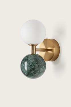 Wall lamp in green marble and white glass Dalt - Wall lights by Aromas