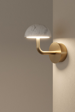 Small wall lamp in black marble and black metal Dussa