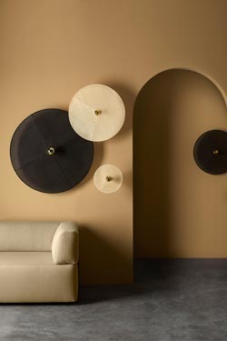 Tan Tan 3 discs wall lamp in natural rattan
