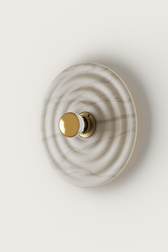 Wave alabaster wavy disc wall light - Wall lights by Aromas