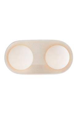 Applique 2 lumières en céramique craquelée ivoire Glaze