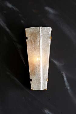 Applique verre texturé et laiton antique Karina