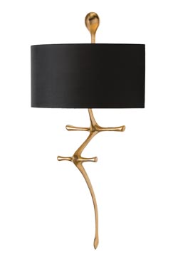 Grande applique dorée à la feuille d'or Gilbert - Applique by Arteriors