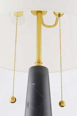 Grande lampe de table classique en marbre noir Sidney