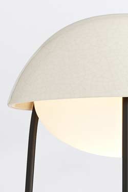 Lampe de table en céramique craquelée et acier noir Glaze