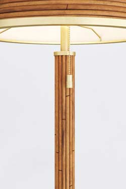 Lampe de table en rotin et laiton antique Annette