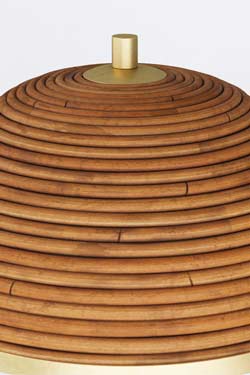 Lampe de table en rotin et laiton antique Annette