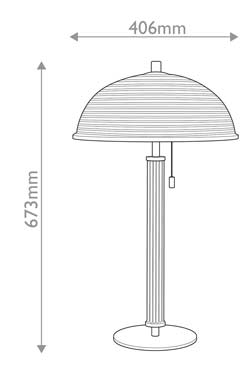 Lampe de table en rotin et laiton antique Annette
