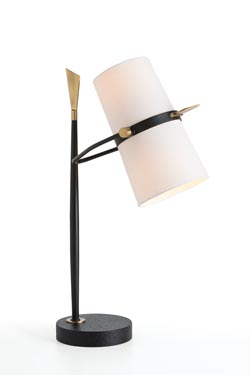 Lampe en métal patiné noir Yasmin  - Lampe de table by Arteriors