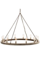 Lustre design et rustique en métal et bois Geoffrey - Lustre by Arteriors