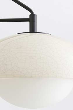 Suspension contemporaine 2 lumières en céramique ivoire Glaze