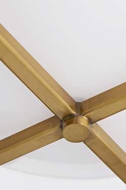 Suspension lanterne en laiton antique et verre opale Royce
