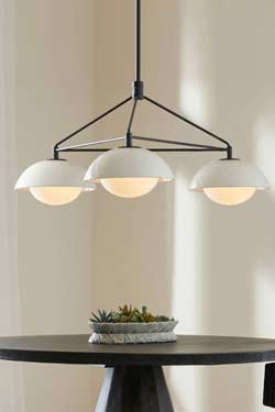 Suspension 3 lumières en céramique craquelée Glaze