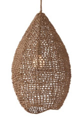 Suspension naturel en macramé forme en goutte d'eau Evers - Suspension by Arteriors
