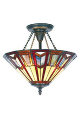 Art déco plafonnier style Tiffany avec 4 chaînes - Suspension by Artistar
