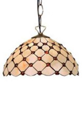 Cabochon suspension en verre style Tiffany 1 lumière - Suspension by Artistar