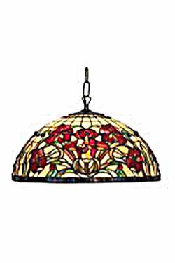Iris rouge Suspension style Tiffany - Suspension by Artistar