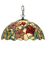 Orchidée suspension style Tiffany rouge 1 lumière - Suspension by Artistar