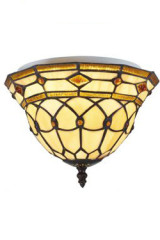 Plafonnier Belle Epoque avec cabochons et losanges - Plafonnier by Artistar