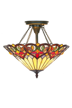 Plafonnier Tiffany aux teintes chaudes - Plafonnier by Artistar