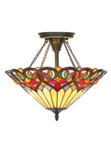 Plafonnier Tiffany aux teintes chaudes - Plafonnier by Artistar