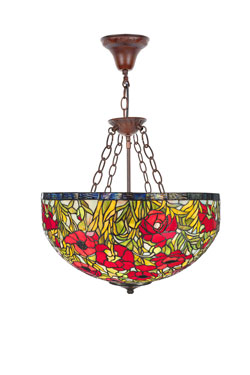 Plafonnier Tiffany coquelicots - Plafonnier by Artistar