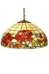 Rose Rouge suspension en verre style Tiffany 1 lumière - Suspension by Artistar