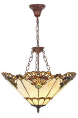 Suspension à chaine Tiffany jaune - Suspension by Artistar