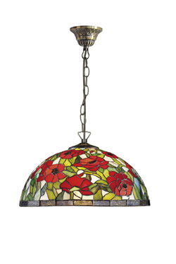 Suspension Coquelicots style Tiffany - Suspension by Artistar