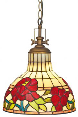 Suspension Tiffany fleurs rouge vif - Suspension by Artistar