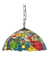 Suspension Tiffany mosaïque d'oiseaux multicolore une lumière - Suspension by Artistar