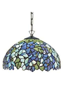 Suspension Tiffany pétales bleus - Suspension by Artistar