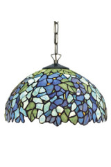 Suspension Tiffany pétales bleus - Suspension by Artistar