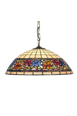 Violette suspension style Tiffany à fleurs 2 lumières - Suspension by Artistar