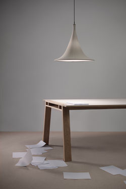 Cabana suspension forme trompette beige 60cm
