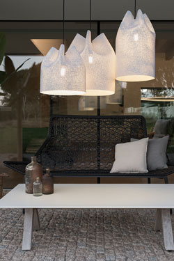 Agasallo large white outdoor hanging lamp