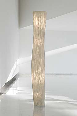 Floor lamp with cylinder pleated white fabric shade Gea - Floor lamps by Arturo Alvarez